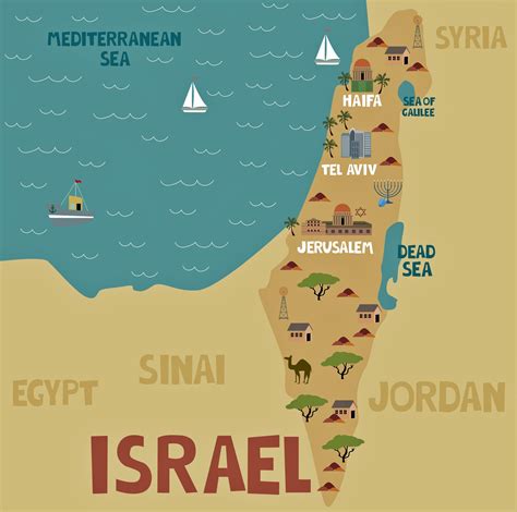israel tourist attractions map.